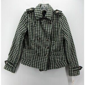 Jou Jou Jacket Small Wool Blend Military Peacoat Double Breasted NEW